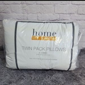 Home Design Twin Pack Jumbo White Pillows‎